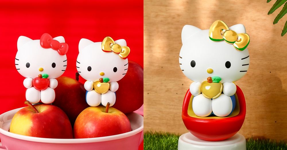 史上最萌招福小物！「Hello Kitty平平安安公仔」凱蒂貓+蘋果座椅可愛翻、巷口7-11就買得到！-1