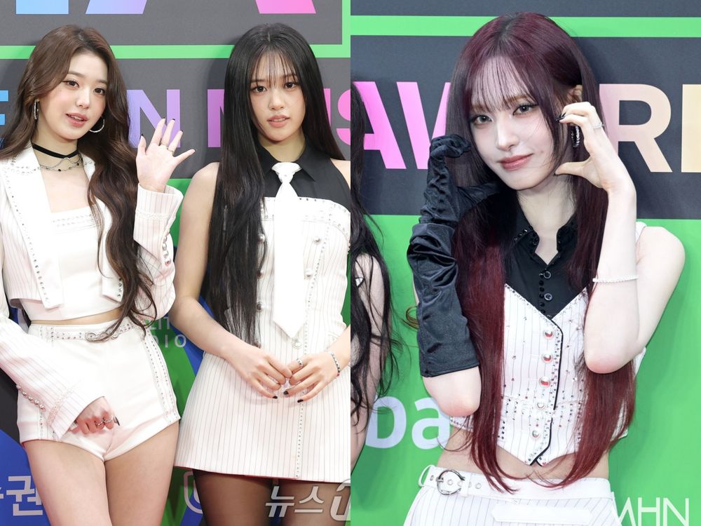 2025韓國MMA紅毯女神出爐！JENNIE山茶花禮服美貌爆擊、aespa未來感氣勢全開、IVE黑白優雅短裙直接封神！-12