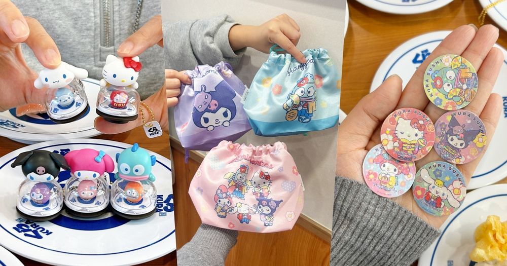 藏壽司最新扭蛋是三麗鷗！萌翻「Hello Kitty達摩吊飾&大耳狗磁鐵」全都想要、還有漢頓束口袋免費送！-1