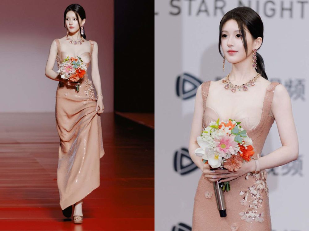 2025騰訊星光大賞紅毯妝容被嫌太過？「年度影響力藝人」趙露思不內耗回應：自己畫的妝、小心機藏其中！-3