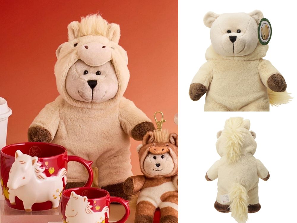 日本星巴克2026馬年限定周邊太燒！超可愛「棕色小馬熊熊吊飾、立體白馬造型馬克杯」日妞都在搶！-2