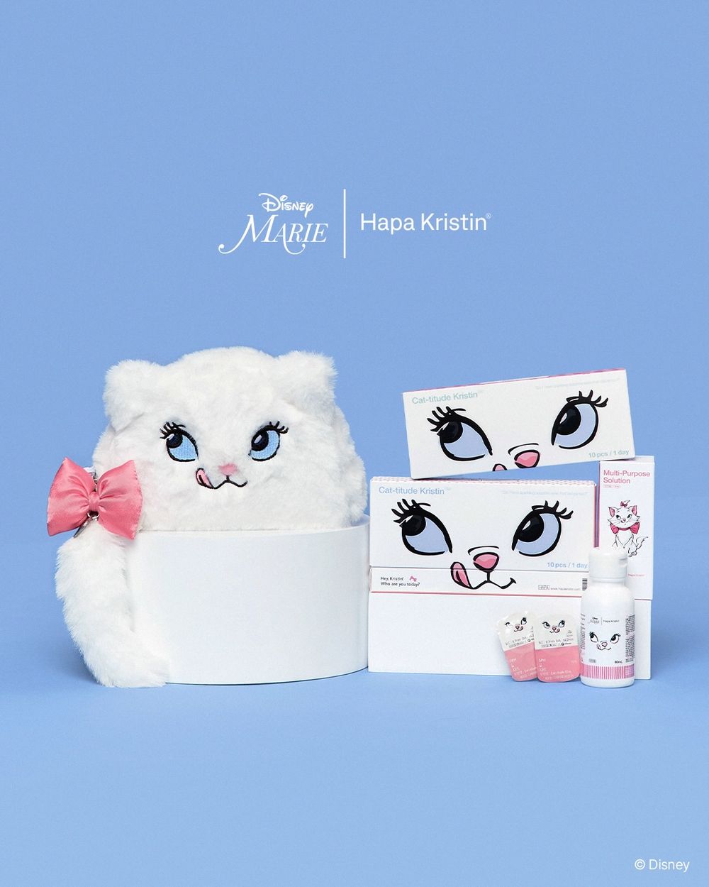 張員瑛變身超萌小貓！Hapa Kristin＆迪士尼瑪莉貓聯名隱形眼鏡，圓潤大眼、清澈眼神完美複製，開賣秒被搶光！-7