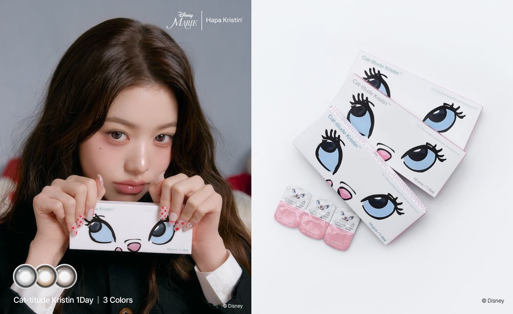張員瑛變身超萌小貓！Hapa Kristin＆迪士尼瑪莉貓聯名隱形眼鏡，圓潤大眼、清澈眼神完美複製，開賣秒被搶光！-8