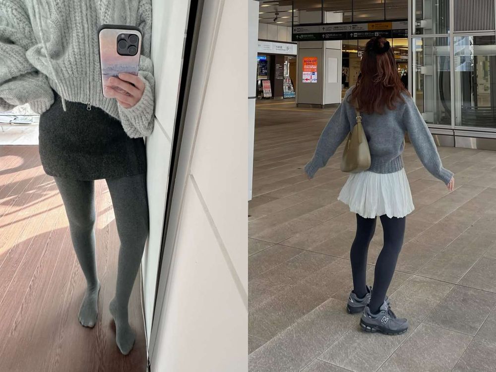 天氣冷穿這樣剛好！日韓女生冬季都在瘋「褲襪穿搭術」！7招穿出又直又細鉛筆腿！-8