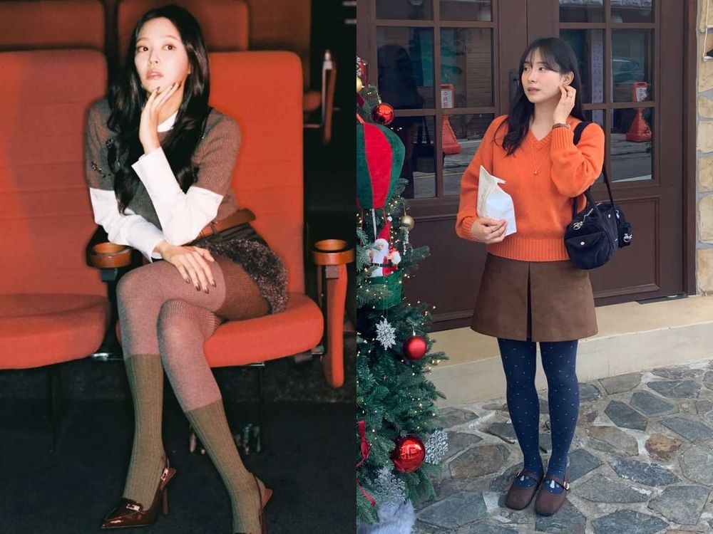 天氣冷穿這樣剛好！日韓女生冬季都在瘋「褲襪穿搭術」！7招穿出又直又細鉛筆腿！-14