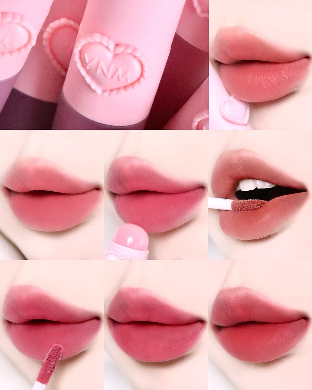 風靡韓國少女系「立體愛心唇釉」！粉嫩愛心LOGO＋自帶矽膠刷頭，可愛實用兼具，清新可愛氛圍秒狙擊心臟！-3