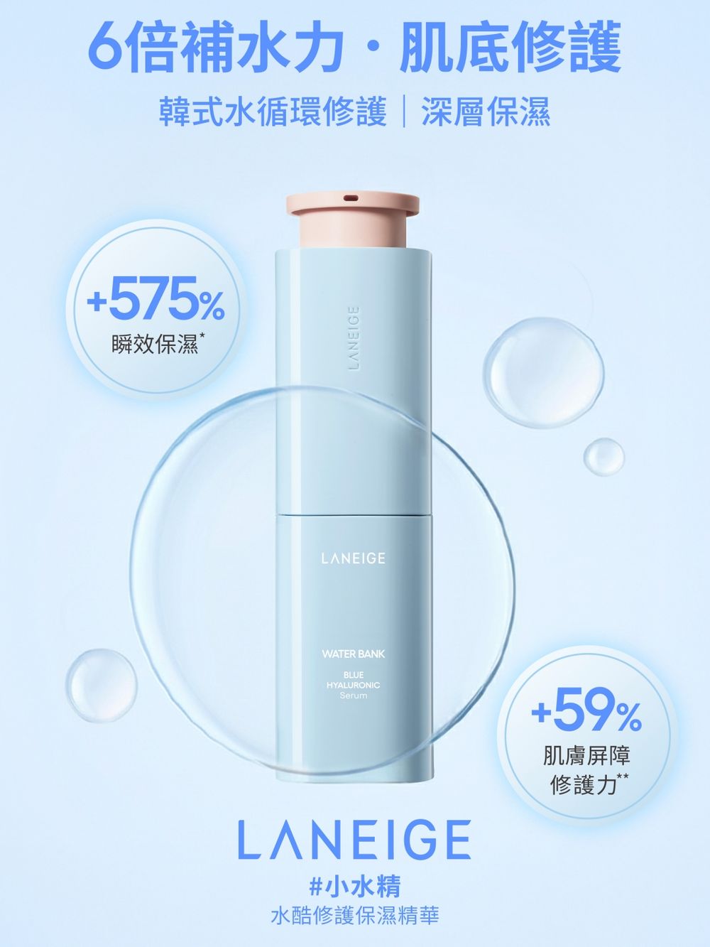 蘭芝「水酷修護保濕系列」開年新成員！藍管安瓶注水＋煥膚，搭配水循環保養三步驟，素顏也能實現防彈JIN同款玻璃水光肌！-4