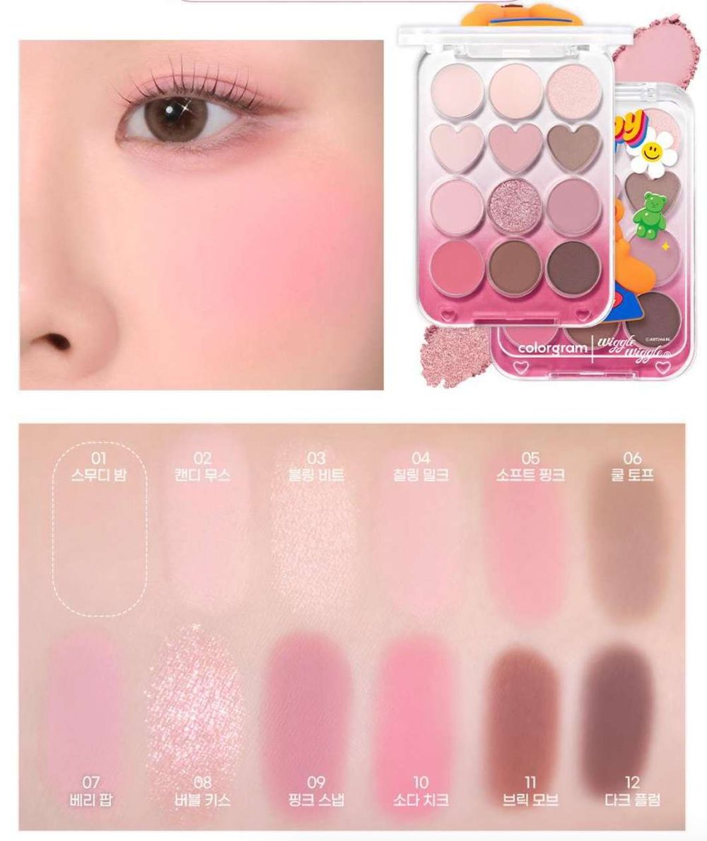 2026最萌美妝聯名首發！colorgram攜手韓國文創Wiggle Wiggle，立體熊熊眼影盤、小花吊飾唇釉太可愛！-10