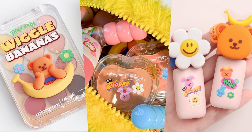 2026最萌美妝聯名首發！colorgram攜手韓國文創Wiggle Wiggle，立體熊熊眼影盤、小花吊飾唇釉太可愛！-1