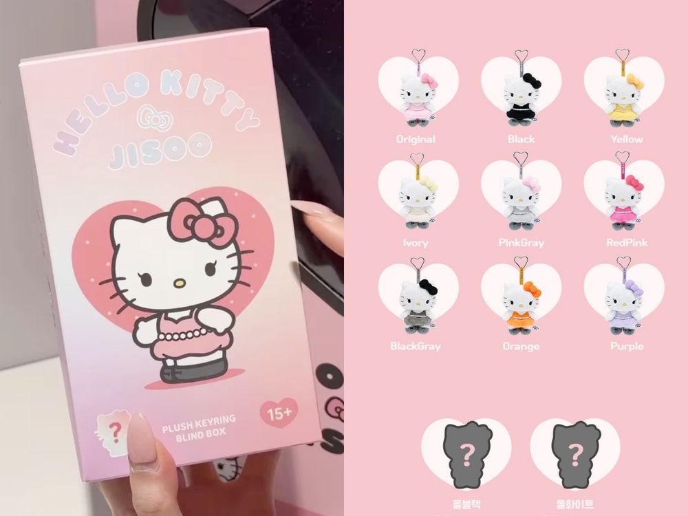 Jisoo×Hello Kitty聯名周邊曝光！超可愛「小洋裝+珍珠腰鏈Kitty玩偶、絨毛吊飾盲盒」購買方式看這邊！-13