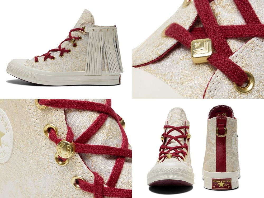 誰說過年一定要穿大紅色！Converse搶先推出馬年限定球鞋「米白流蘇鞋」金蹄細節帶來整年好運！-7