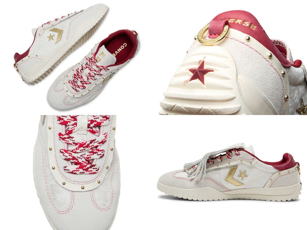 誰說過年一定要穿大紅色！Converse搶先推出馬年限定球鞋「米白流蘇鞋」金蹄細節帶來整年好運！-6