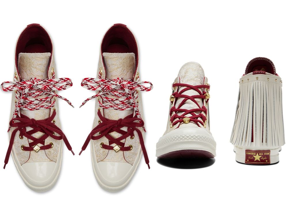 誰說過年一定要穿大紅色！Converse搶先推出馬年限定球鞋「米白流蘇鞋」金蹄細節帶來整年好運！-8