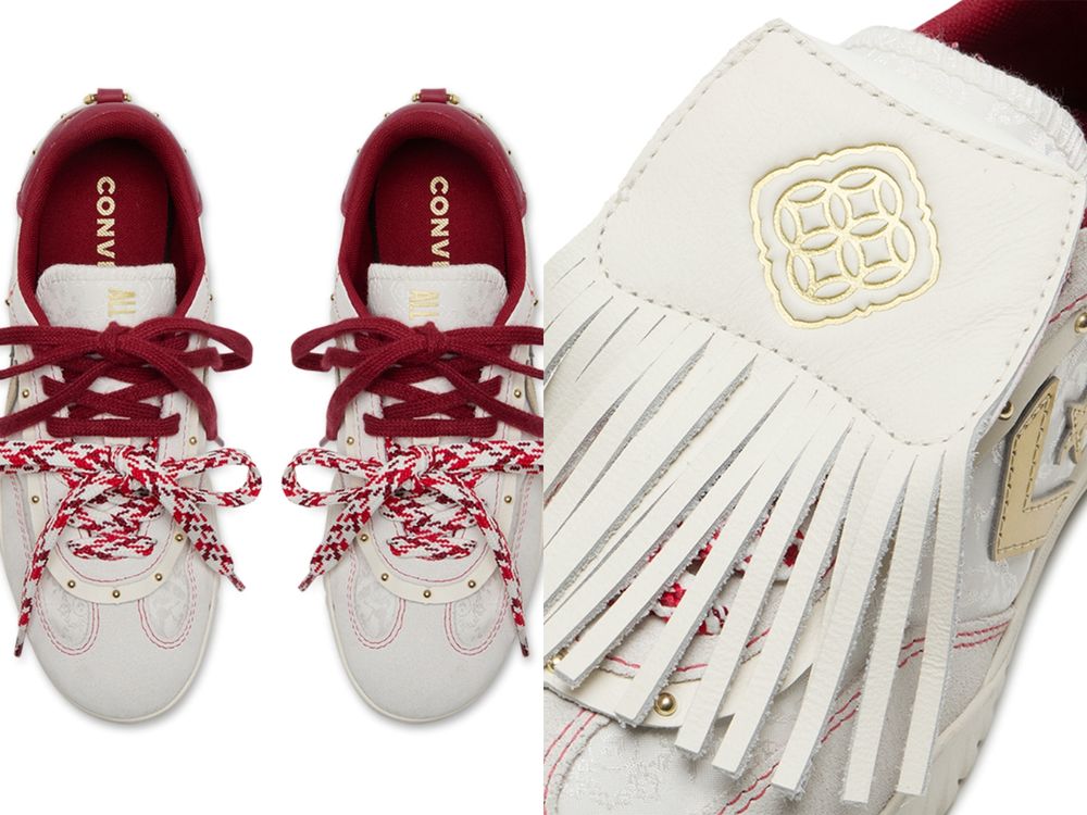誰說過年一定要穿大紅色！Converse搶先推出馬年限定球鞋「米白流蘇鞋」金蹄細節帶來整年好運！-5