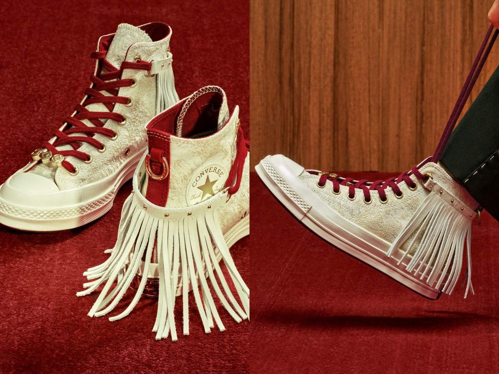 誰說過年一定要穿大紅色！Converse搶先推出馬年限定球鞋「米白流蘇鞋」金蹄細節帶來整年好運！-10