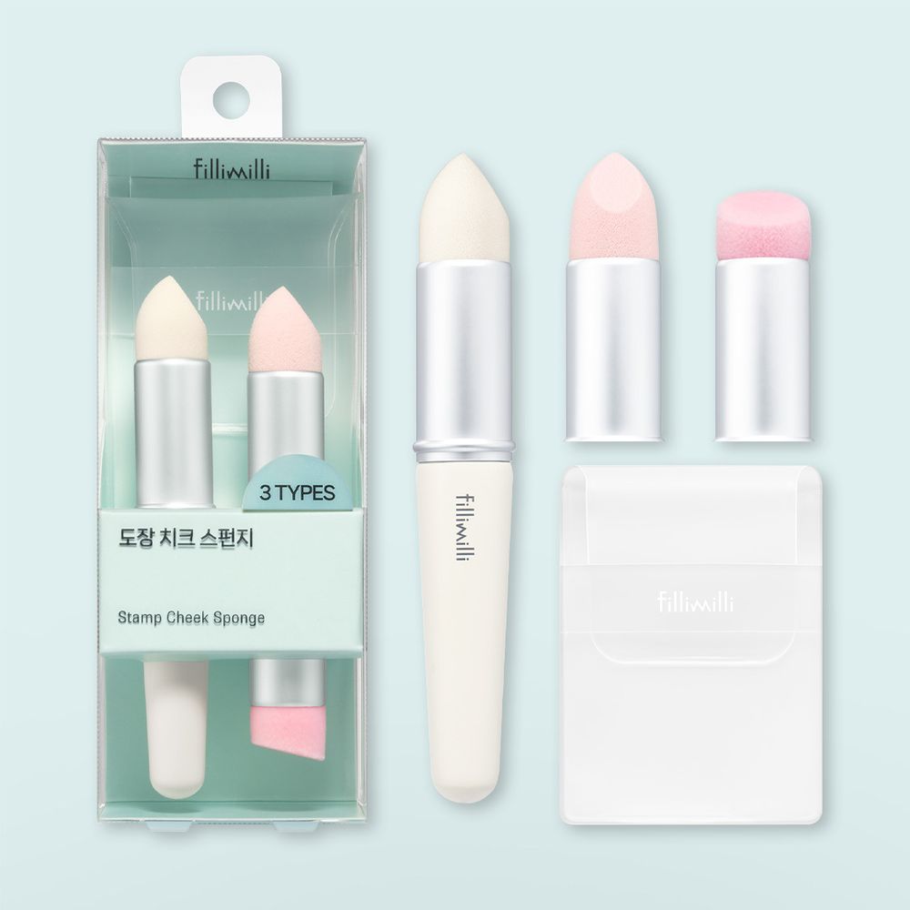 手殘人必擁有頰彩救星！韓國人氣「印章腮紅海綿」，不同海綿頭對應不同質地，再也不怕腮紅液讓底妝斑駁！-2