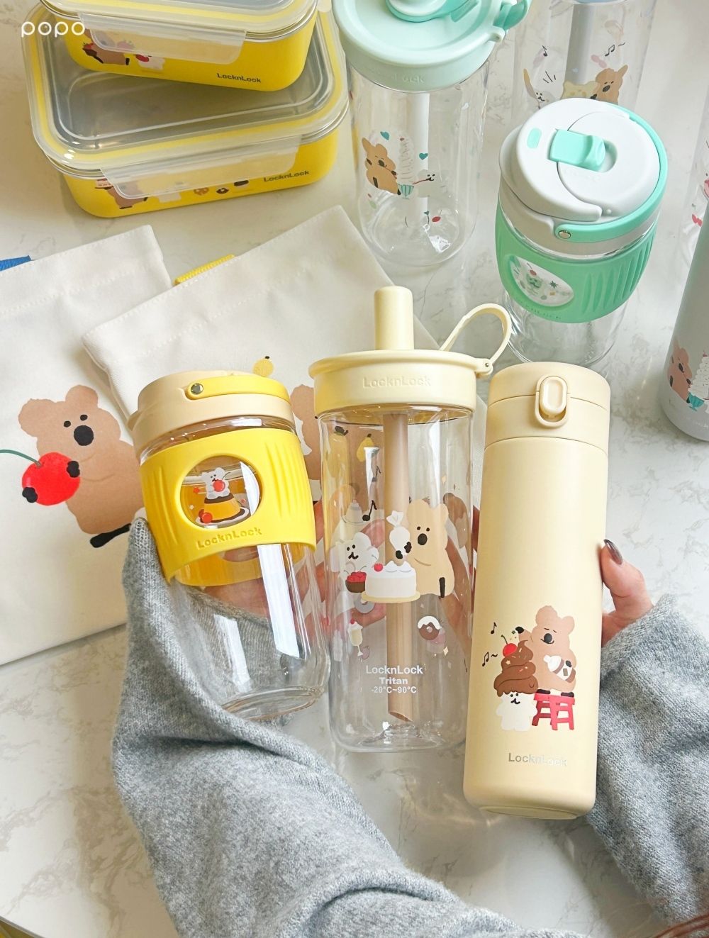 樂扣樂扣跟矮袋鼠DINOTAENG聯名了！超可愛QUOKKA&BOBO吸管水杯、保鮮盒、萬用提袋全都想要！-14