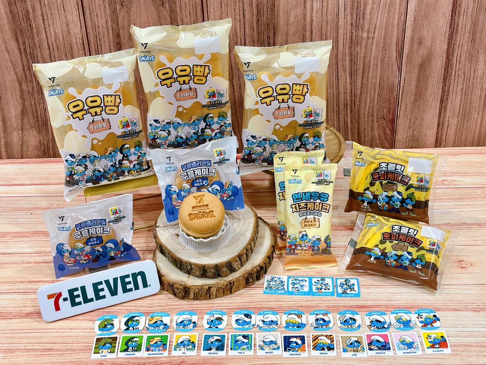 7-11開賣SEVENTEEN聯名藍色小精靈包裝甜點！巧克力捲、牛奶麵包全都太欠吃，買還送限量小貼紙！-12