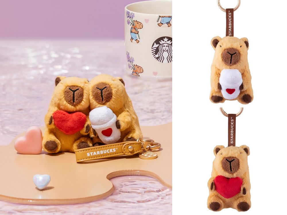 星巴克2026情人節限定周邊來了！超可愛「鴨鴨小熊玩偶、臉貼臉水豚吊飾、不鏽鋼杯」全都想買！-11