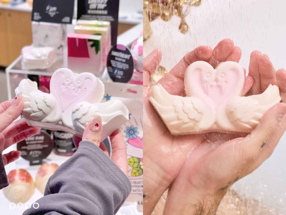 LUSH 2026情人節限定開賣！愛心汽泡彈、玫瑰香天鵝香皂，必收「為你鍾情禮盒」七款奢華護理一次擁有！-16