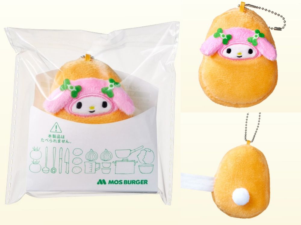 摩斯漢堡跟三麗鷗聯名了！超呆萌「和風炸雞酷洛米、摩斯雞塊美樂蒂」絨毛吊飾這天可愛開賣！-4
