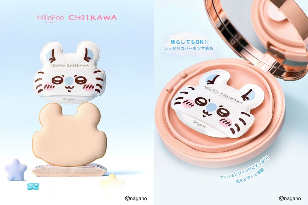 吉友們快衝！MilleFée「吉伊卡哇」聯名彩妝工具，氣墊粉撲、蜜粉撲、手指氣墊，可愛得太犯規、是每天上妝的理由！-9