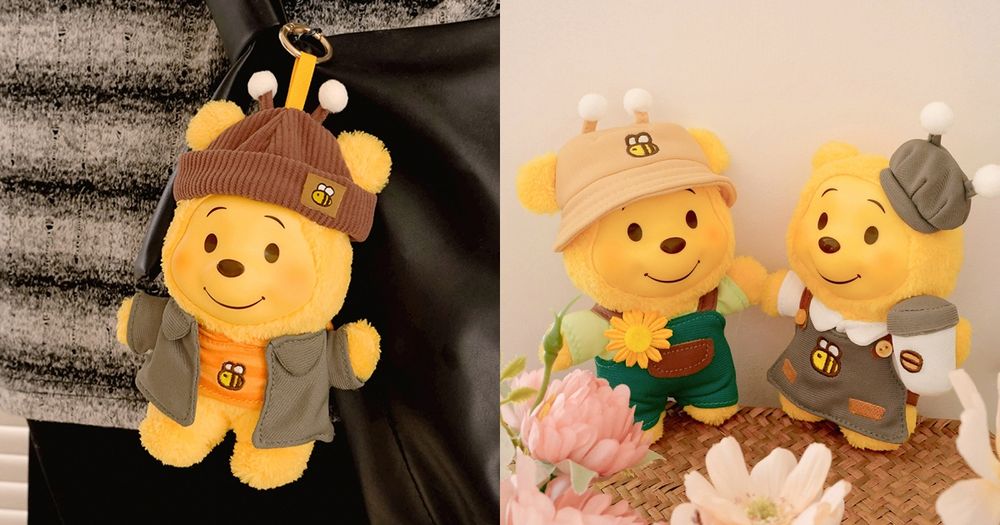 小熊維尼在7-11！超呆萌「小蜜蜂維尼絨毛吊飾盲盒」學院風穿搭、休閒造型全都可愛發瘋！-1