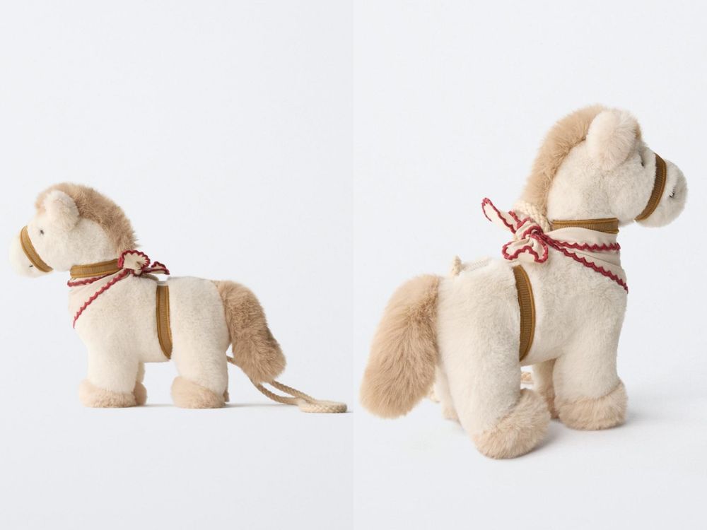 ZARA又來逼人！脆爆紅「幸運小馬包包」官網秒賣完！軟綿綿奶茶色快去實體店牽一隻回家！-5