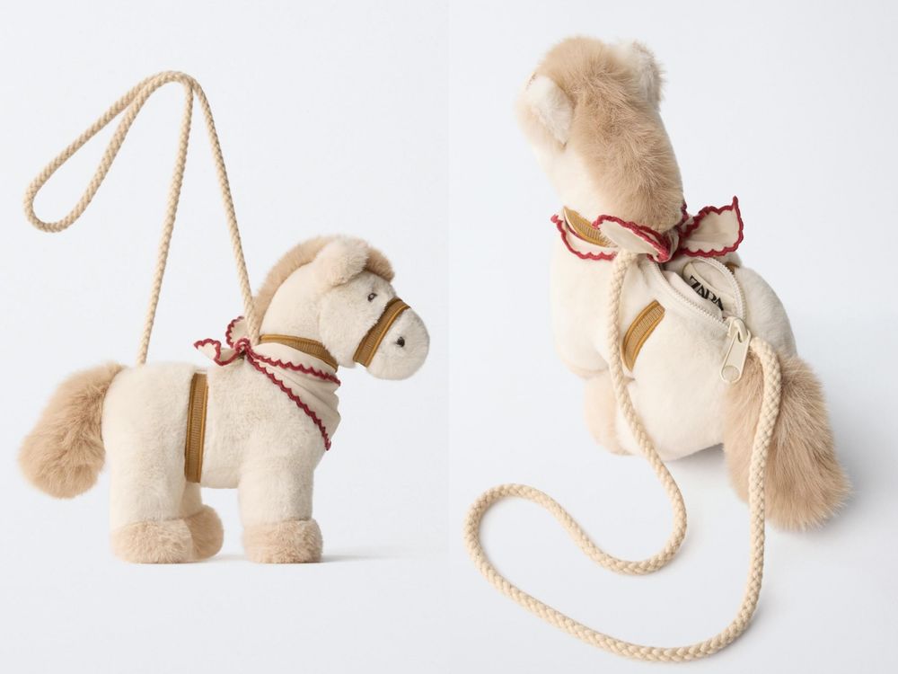 ZARA又來逼人！脆爆紅「幸運小馬包包」官網秒賣完！軟綿綿奶茶色快去實體店牽一隻回家！-6