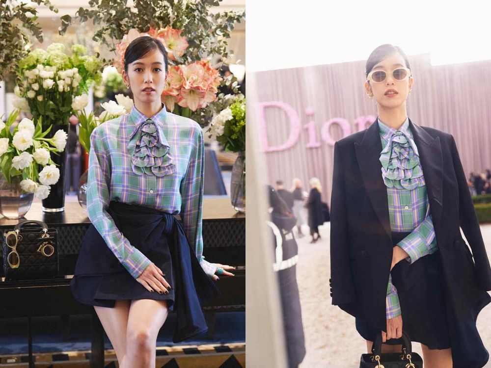 妮真美！台灣之光陳庭妮亮相Dior高訂秀！「格紋上衣＋黑短裙」大秀逆天長腿、狀態好到發光！-2