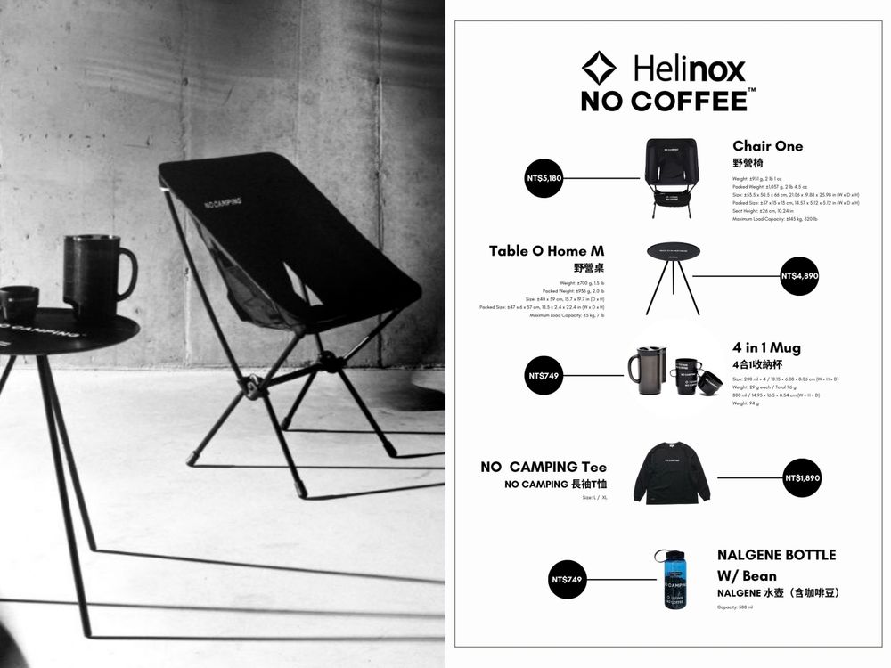 NO COFFEE跟「露營界的愛馬仕」Helinox聯名了！限定「BBQ煙燻風味香腸可頌、阿華田椪糖雲朵杯」必點！-5