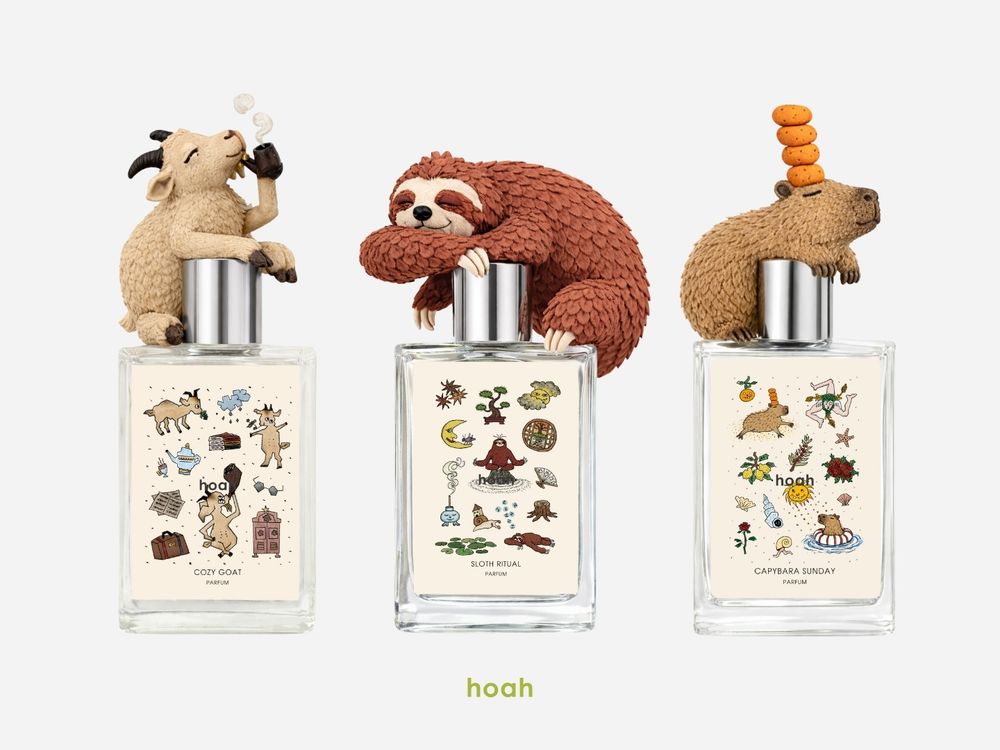 台灣質感品牌也跟上香水吊飾潮！hoah推出療癒系動物香氛滾珠瓶，搭配超可愛樹懶、水豚、山羊吊飾，掛包包上又潮又可愛！-9