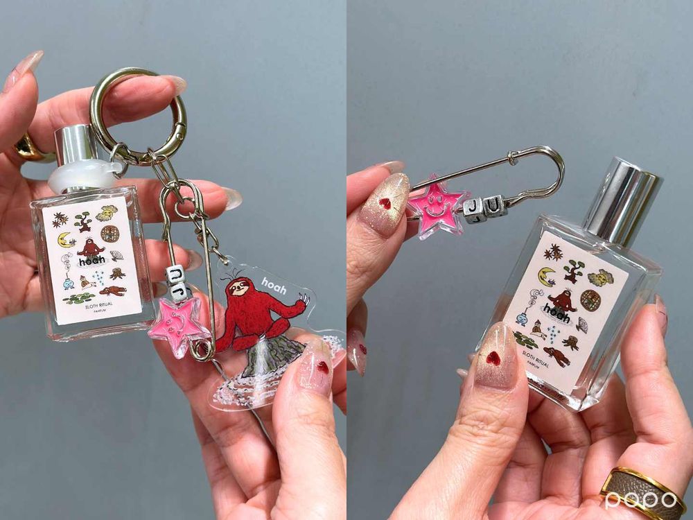 台灣質感品牌也跟上香水吊飾潮！hoah推出療癒系動物香氛滾珠瓶，搭配超可愛樹懶、水豚、山羊吊飾，掛包包上又潮又可愛！-15