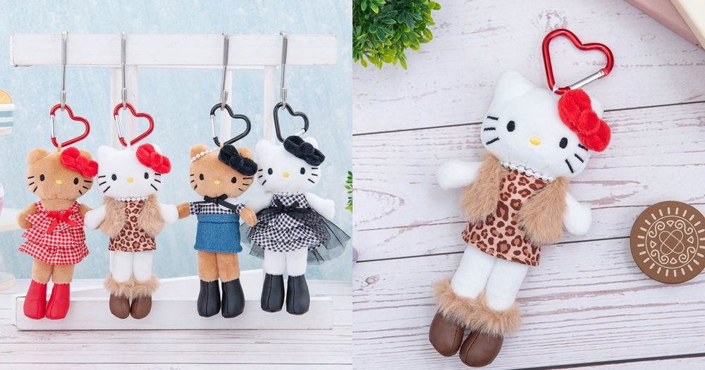 日本買不到！7-11開賣台灣限定「長腿Hello Kitty絨毛吊飾」、豹紋小洋裝&牛仔短裙造型可愛翻必買！-1