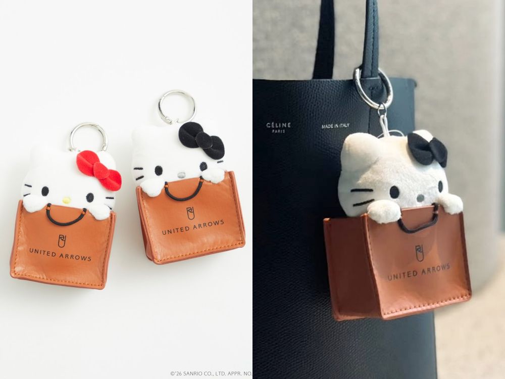 輪到日牌UNITED ARROWS出手！推出Kitty系列「探頭小吊飾、蕾絲手帕」想全掃進購物車！-14