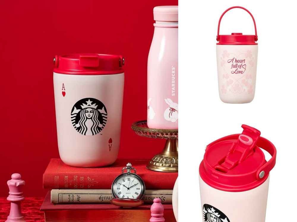 韓國星巴克2026情人節限定周邊太可愛！「頭巾兔兔鑰匙圈、愛心小白兔馬克杯」韓妞都狂搶！-8