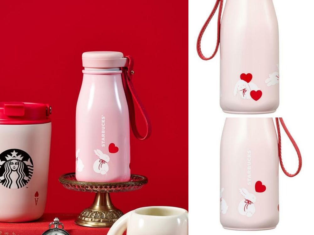 韓國星巴克2026情人節限定周邊太可愛！「頭巾兔兔鑰匙圈、愛心小白兔馬克杯」韓妞都狂搶！-7