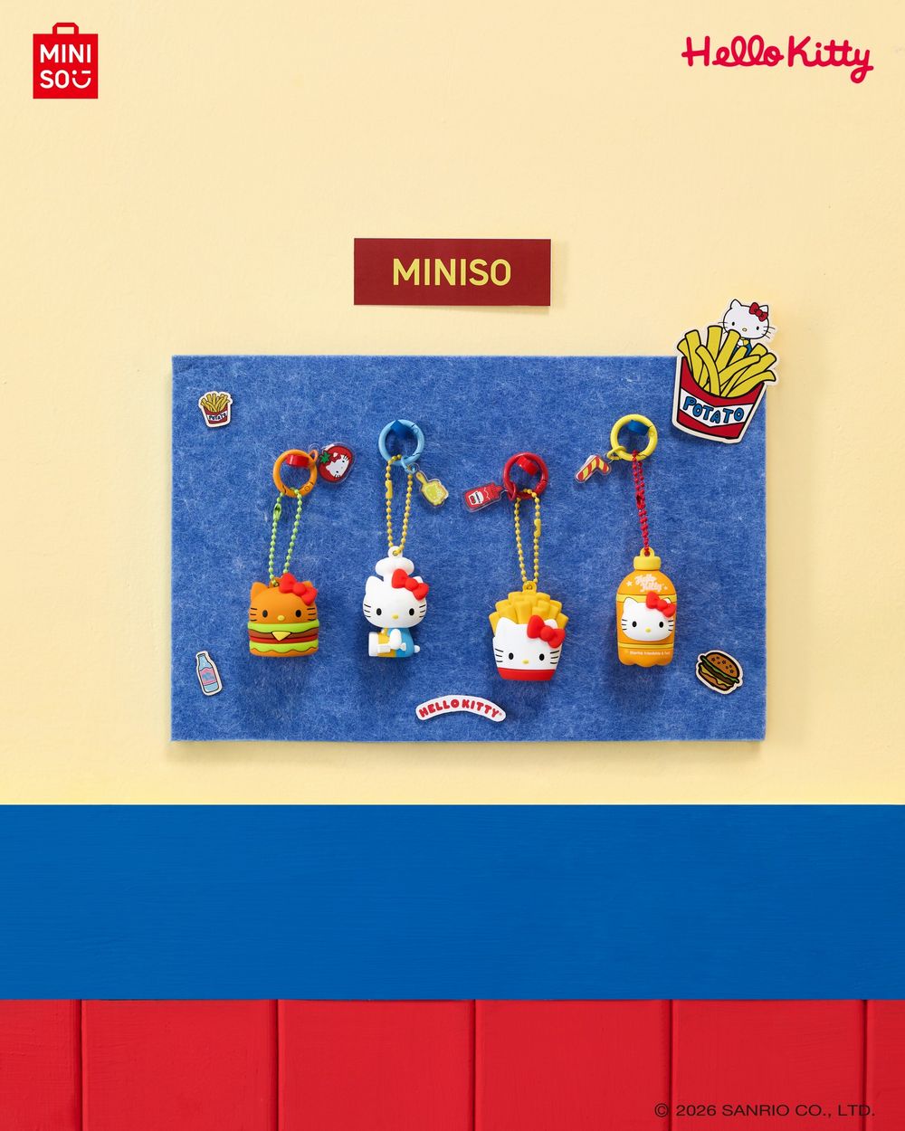 三麗鷗戰場再加一！MINISO驚喜聯名Hello Kitty！「薯條Kitty、大頭冰淇淋」全網坐等開賣！-6