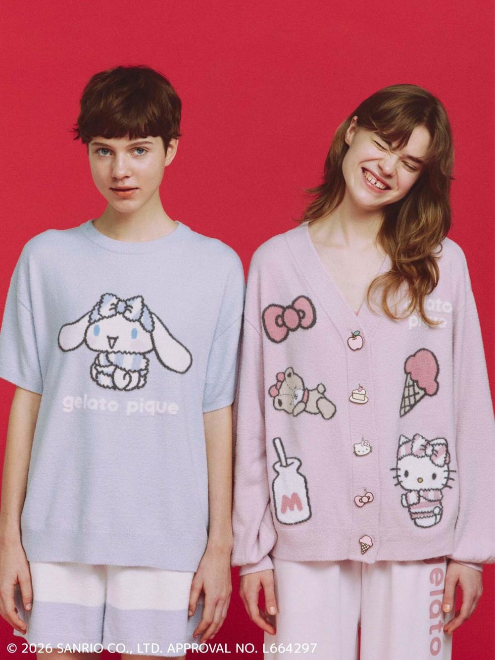 日牌居家服Gelato Pique首次聯名三麗鷗！Kitty、大耳狗「軟綿綿小臉」吊飾、睡衣可愛瘋掉！-10