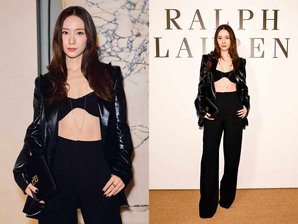 Ralph Lauren秀場全是女神！Krystal單穿黑Bra大秀川字腹肌、安海瑟薇大露美背辣度破表！-3