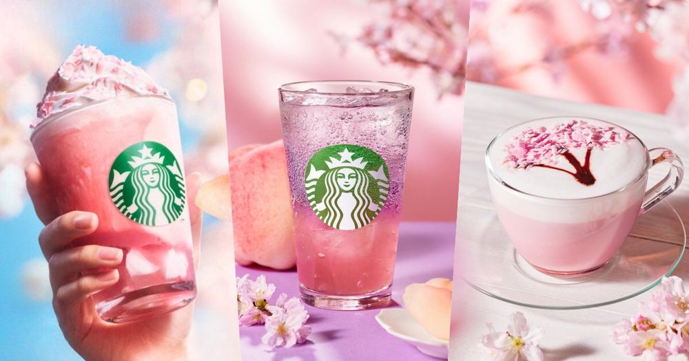 日本星巴克2026春季限定飲品太欠喝！「白桃櫻花星冰樂、夜櫻白桃氣泡飲」酸甜風味一喝就上癮！-1