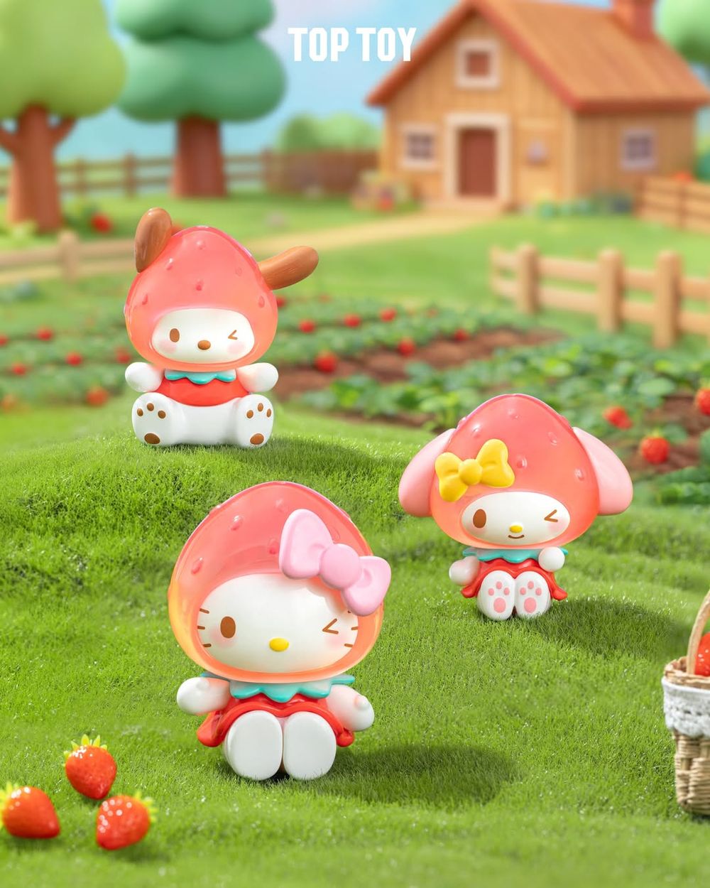 2026草莓季限定三麗鷗太可愛！超呆萌「草莓布丁狗絨毛吊飾、草莓Hello Kitty鑰匙圈」草莓控必買！-3