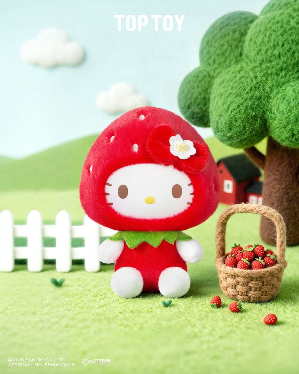 2026草莓季限定三麗鷗太可愛！超呆萌「草莓布丁狗絨毛吊飾、草莓Hello Kitty鑰匙圈」草莓控必買！-7