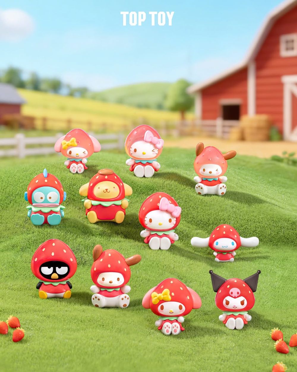 2026草莓季限定三麗鷗太可愛！超呆萌「草莓布丁狗絨毛吊飾、草莓Hello Kitty鑰匙圈」草莓控必買！-6