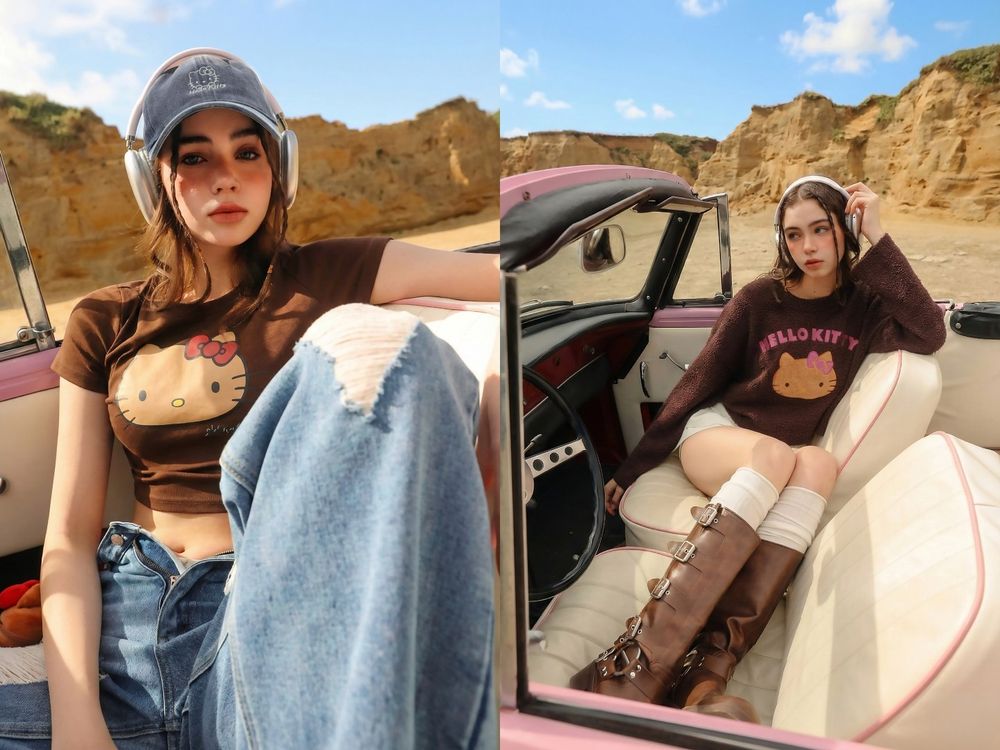 呼叫Kitty戰士！AIR SPACE再推「烤焦版Kitty」聯名！曬黑吊飾、小臉上衣...錯過會哭！-5