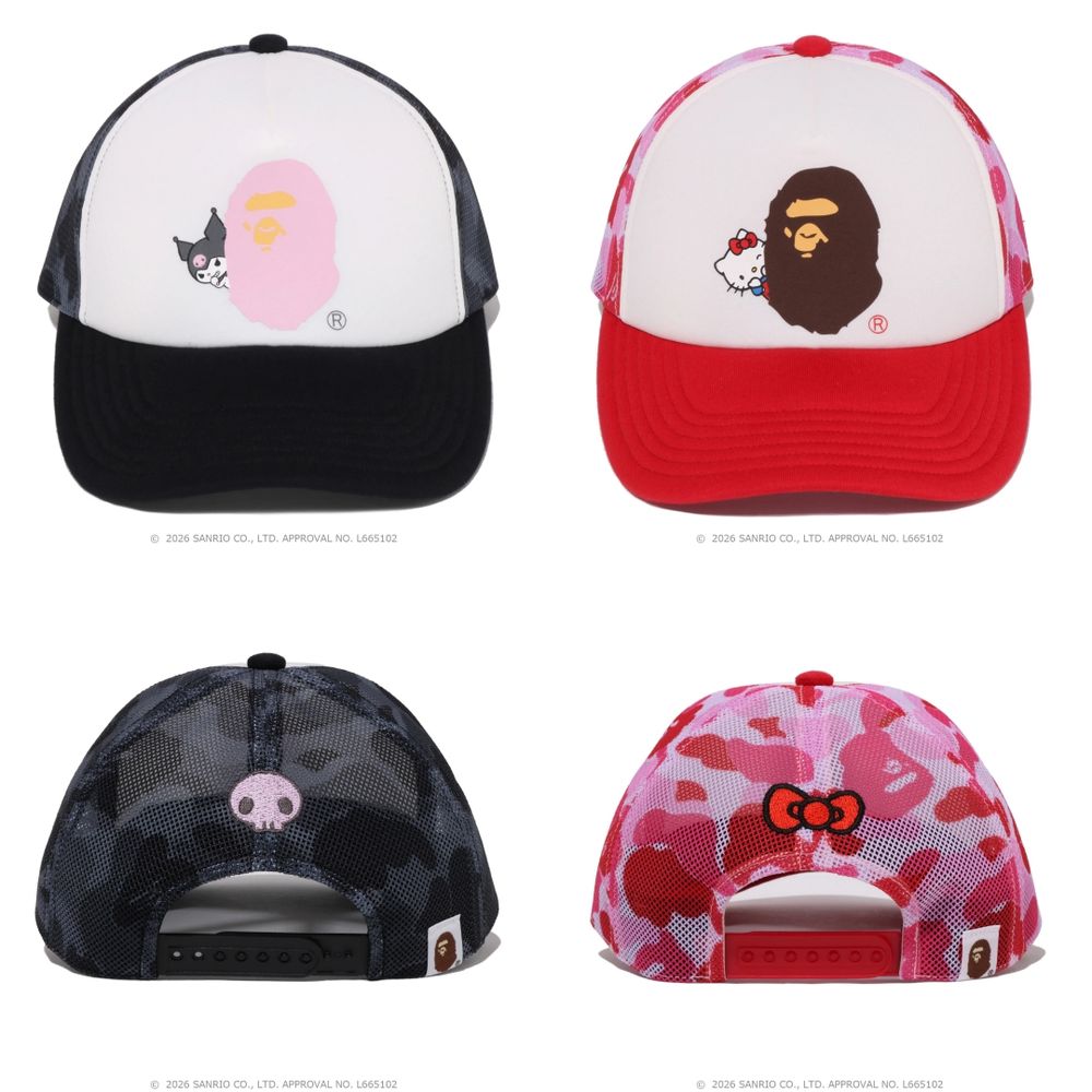 A BATHING APE聯名三麗鷗簡直瘋掉！Kitty、酷洛米「呆萌頭套」猿人吊飾一定要搶！-4