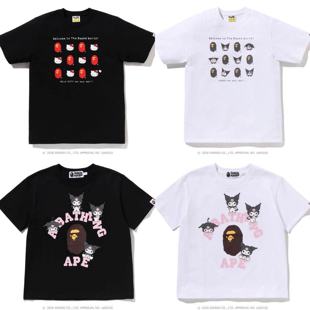 A BATHING APE聯名三麗鷗簡直瘋掉！Kitty、酷洛米「呆萌頭套」猿人吊飾一定要搶！-9