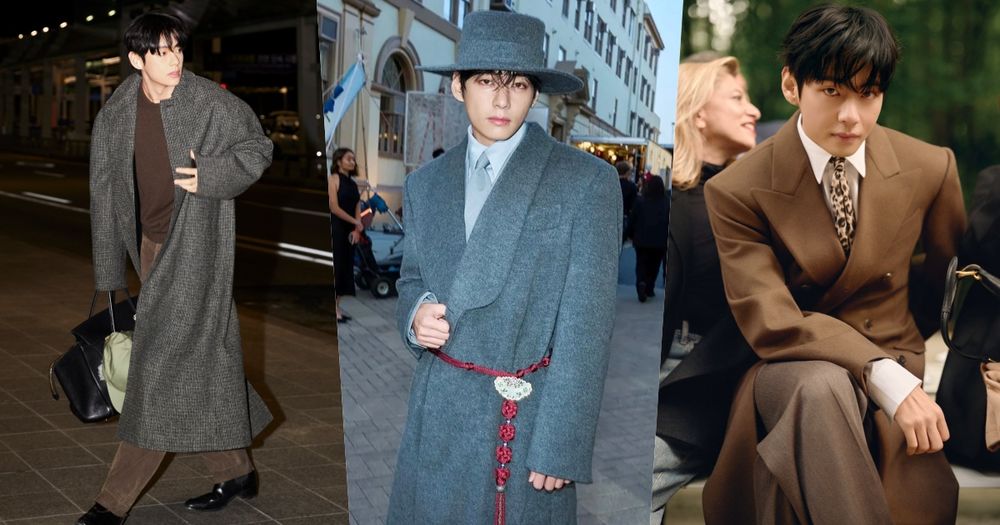 V金泰亨是冬天大衣之神！機場隨便走就像拍韓劇、這套根本《獵魔女團》Saja Boys真人版！-1