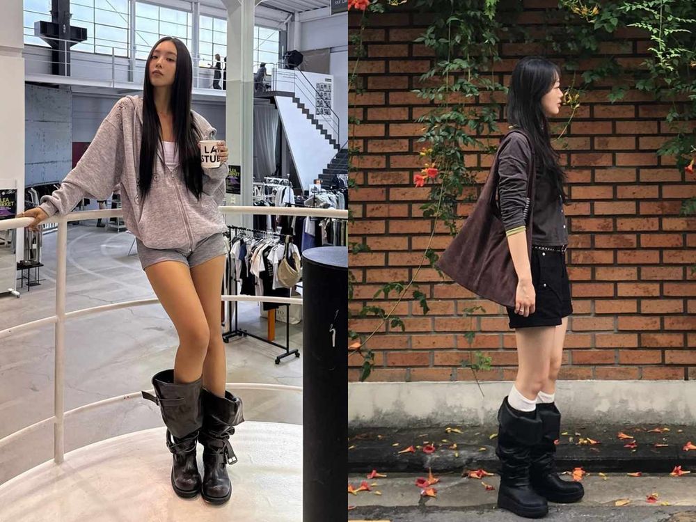 韓國女生都這樣穿！2025秋冬靴子穿搭重點公開！寬靴強勢回歸、皺摺細節是今年關鍵字！-6