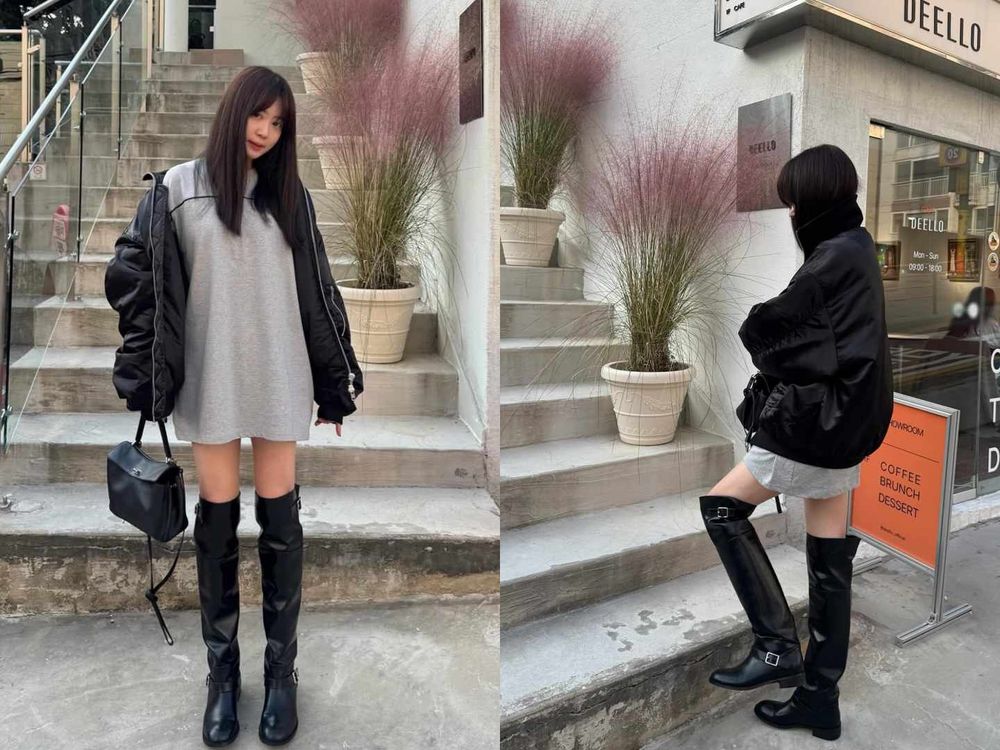 韓國女生都這樣穿！2025秋冬靴子穿搭重點公開！寬靴強勢回歸、皺摺細節是今年關鍵字！-8